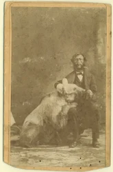 James Capen Grizzly Adams (1807-60) fotografiert mit einem Grizzlybären
